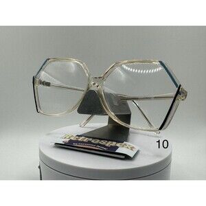 True Vintage Eyeglasses NOS Original Demo Lens Eyedeal Joyce Clear/Blue Frame